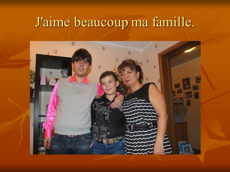 J'aime beaucoup ma famille.